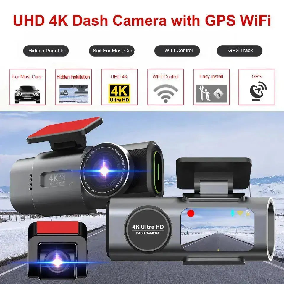 dashcam 4K 24H24 + 1 camera cable 10M WIFI/GPS dashprocam